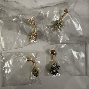 Elegant Gold and Gemstone Belly Rings lot BN